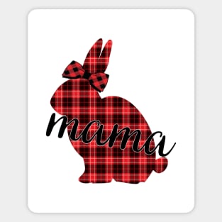 Cute Plaid Print Flannel Bunny Mama Pattern Easter Rabbit Mom Gift Magnet